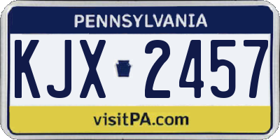 PA license plate KJX2457