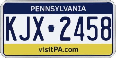 PA license plate KJX2458