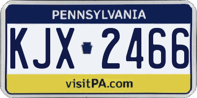 PA license plate KJX2466