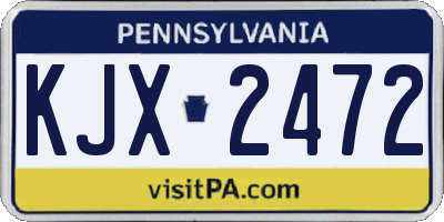 PA license plate KJX2472