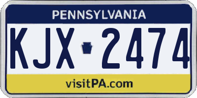 PA license plate KJX2474