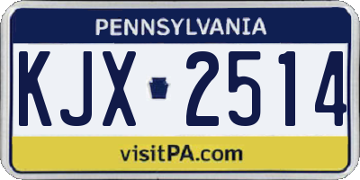 PA license plate KJX2514