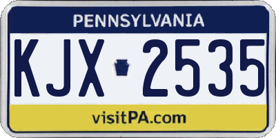 PA license plate KJX2535