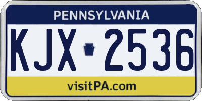 PA license plate KJX2536
