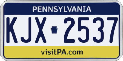 PA license plate KJX2537