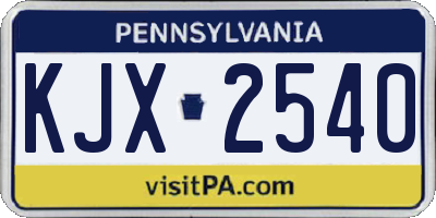 PA license plate KJX2540