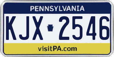 PA license plate KJX2546