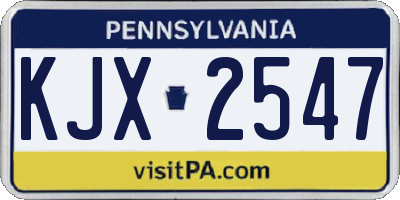 PA license plate KJX2547