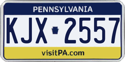 PA license plate KJX2557