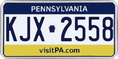 PA license plate KJX2558