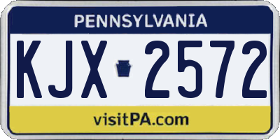 PA license plate KJX2572