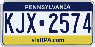 PA license plate KJX2574