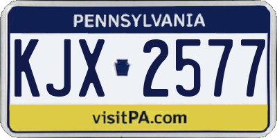 PA license plate KJX2577