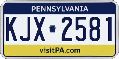 PA license plate KJX2581
