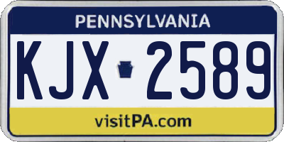 PA license plate KJX2589