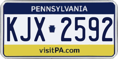 PA license plate KJX2592