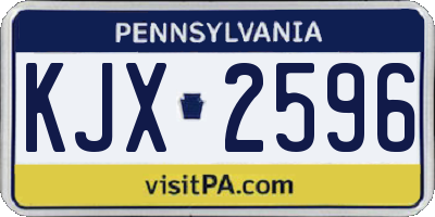 PA license plate KJX2596