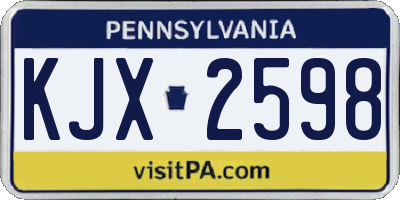 PA license plate KJX2598