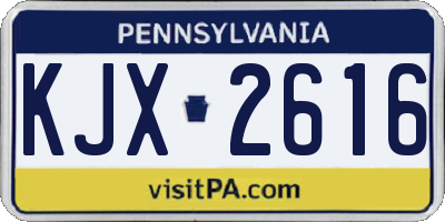 PA license plate KJX2616