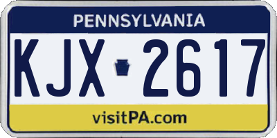 PA license plate KJX2617