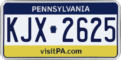 PA license plate KJX2625