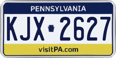 PA license plate KJX2627