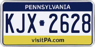 PA license plate KJX2628