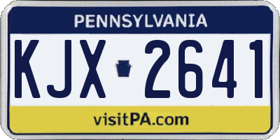 PA license plate KJX2641