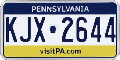PA license plate KJX2644