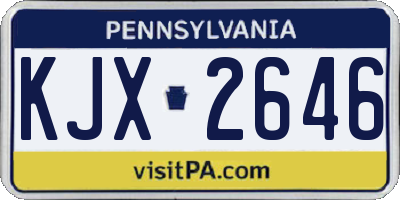 PA license plate KJX2646