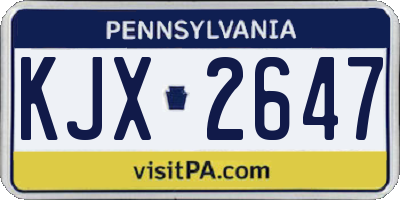 PA license plate KJX2647