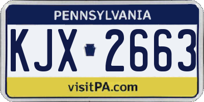 PA license plate KJX2663