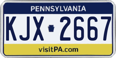 PA license plate KJX2667
