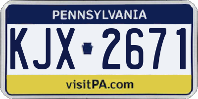 PA license plate KJX2671