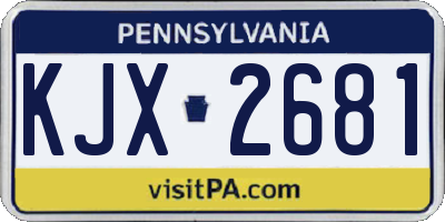 PA license plate KJX2681