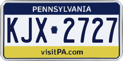PA license plate KJX2727