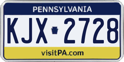 PA license plate KJX2728