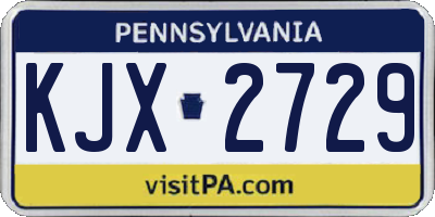 PA license plate KJX2729