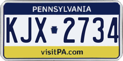 PA license plate KJX2734