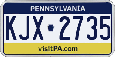 PA license plate KJX2735
