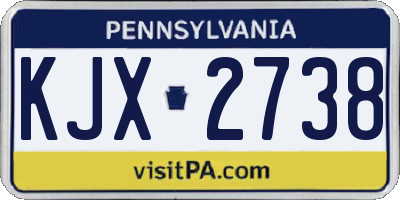 PA license plate KJX2738