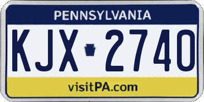 PA license plate KJX2740