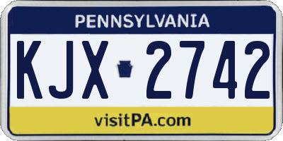 PA license plate KJX2742