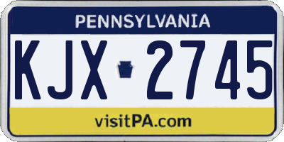 PA license plate KJX2745