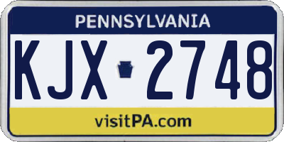 PA license plate KJX2748