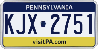 PA license plate KJX2751