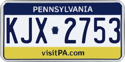 PA license plate KJX2753