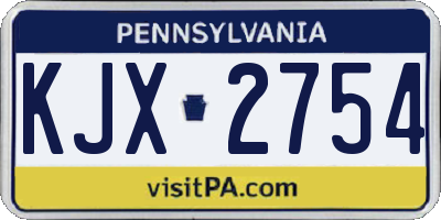 PA license plate KJX2754