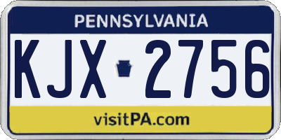 PA license plate KJX2756