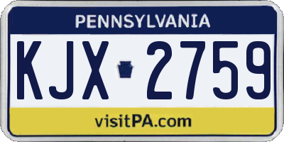 PA license plate KJX2759